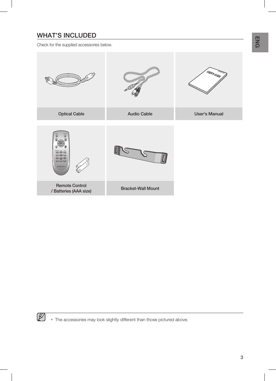 What’s included | Samsung HW-C450 User Manual | Page 3 / 21