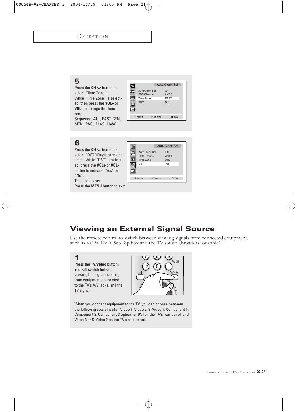 Viewing an external signal source | Samsung HCN553W User Manual | Page 45 / 71