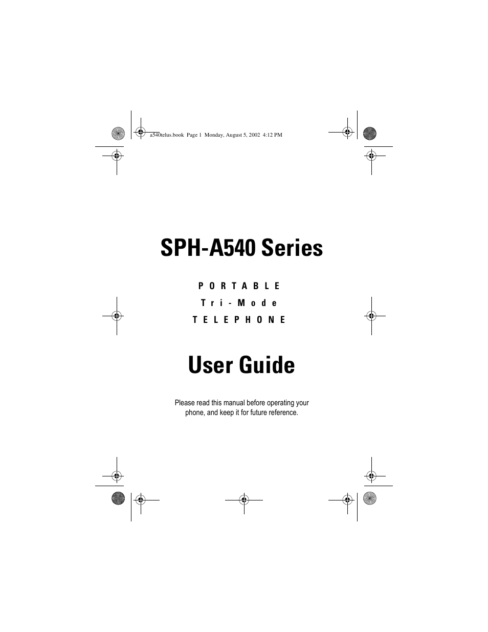 Samsung SPH-A540 User Manual | 124 pages