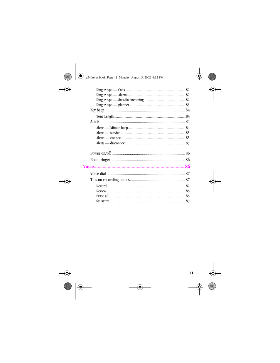 Samsung SPH-A540 User Manual | Page 11 / 124