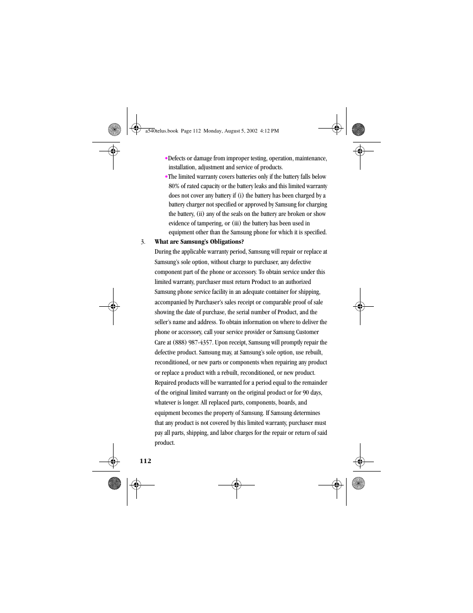 Samsung SPH-A540 User Manual | Page 112 / 124