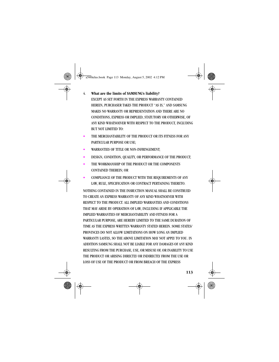 Samsung SPH-A540 User Manual | Page 113 / 124