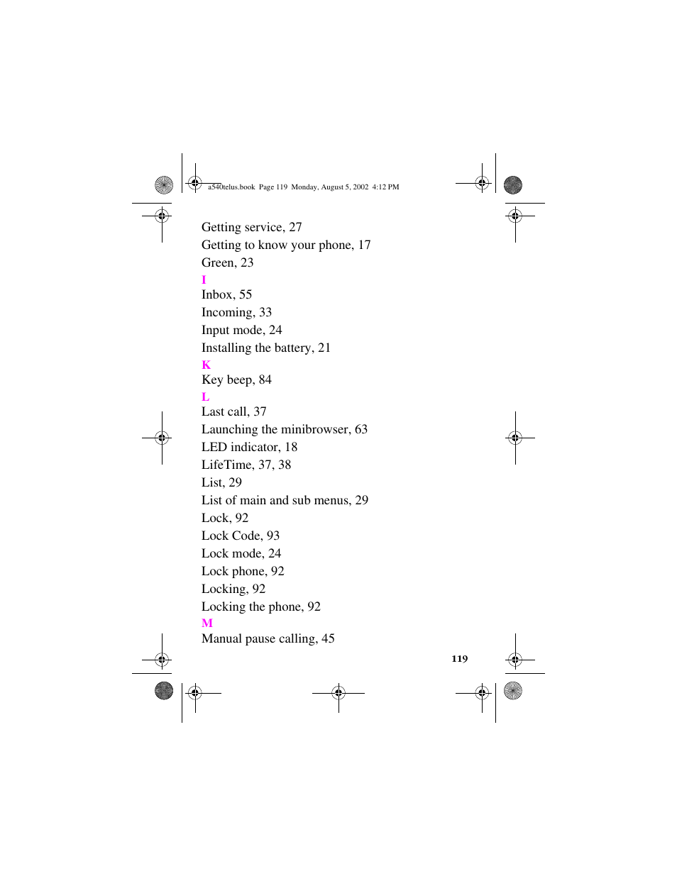 Samsung SPH-A540 User Manual | Page 119 / 124