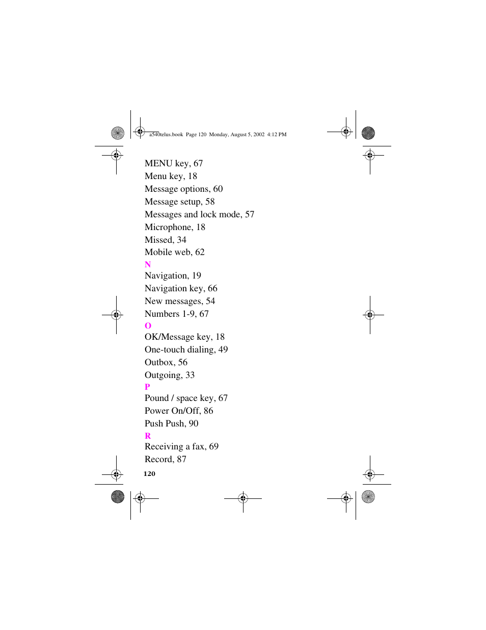 Samsung SPH-A540 User Manual | Page 120 / 124
