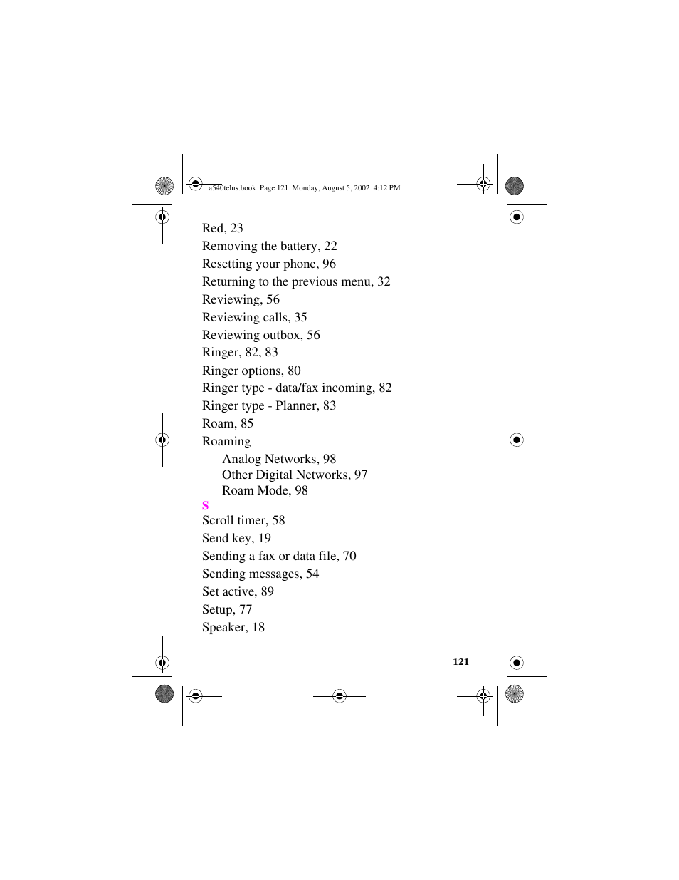 Samsung SPH-A540 User Manual | Page 121 / 124