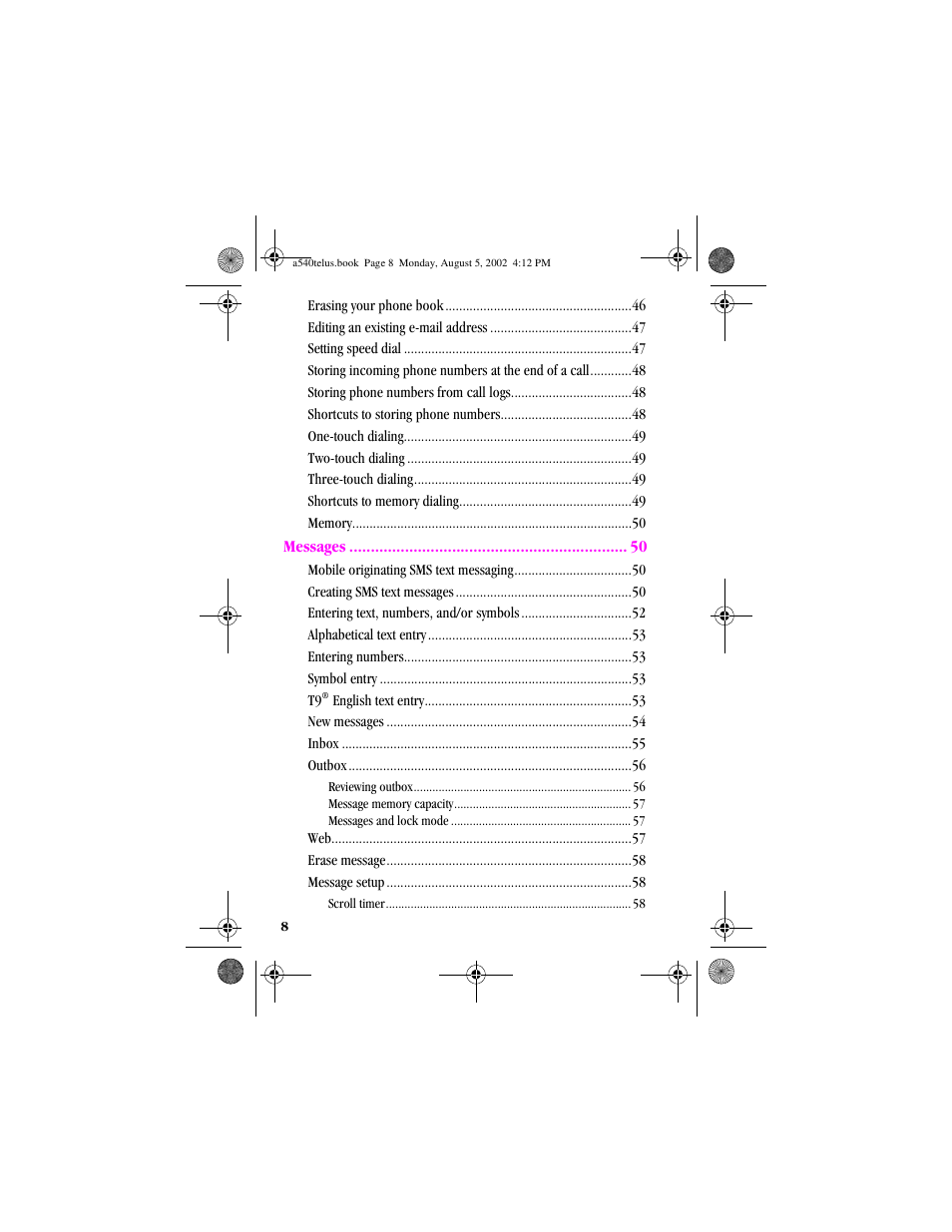 Samsung SPH-A540 User Manual | Page 8 / 124