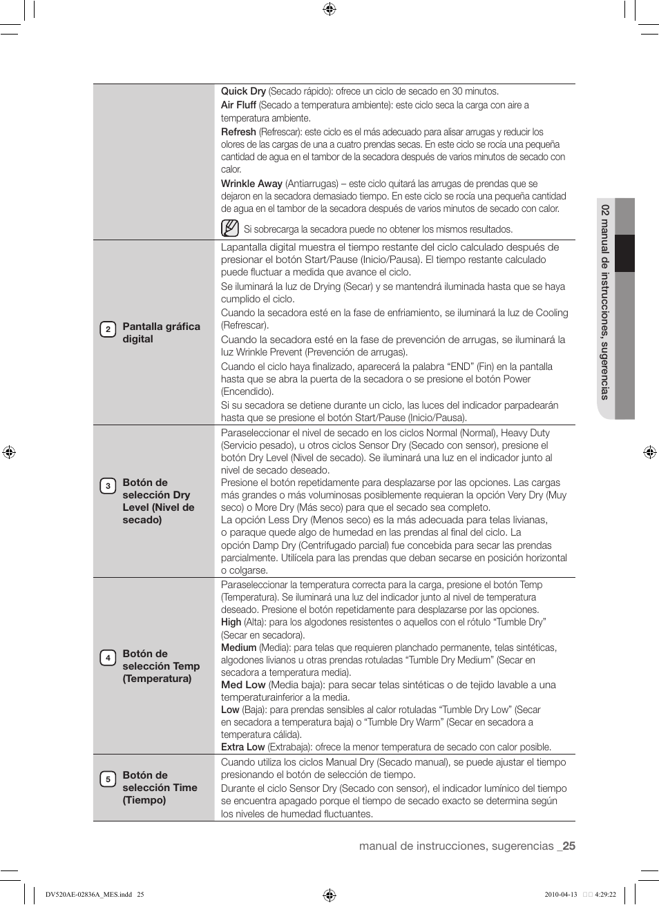Samsung DV520AE* User Manual | Page 67 / 84