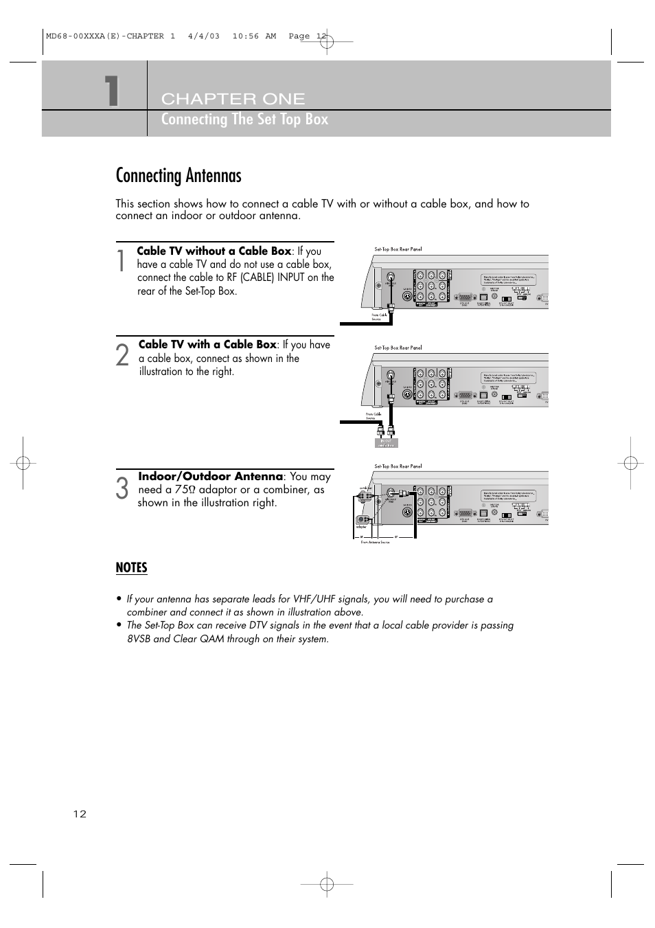 Connecting antennas | Samsung SIR-T351 User Manual | Page 12 / 51