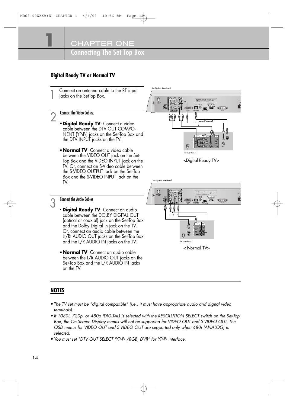 Chapter one connecting the set top box | Samsung SIR-T351 User Manual | Page 14 / 51