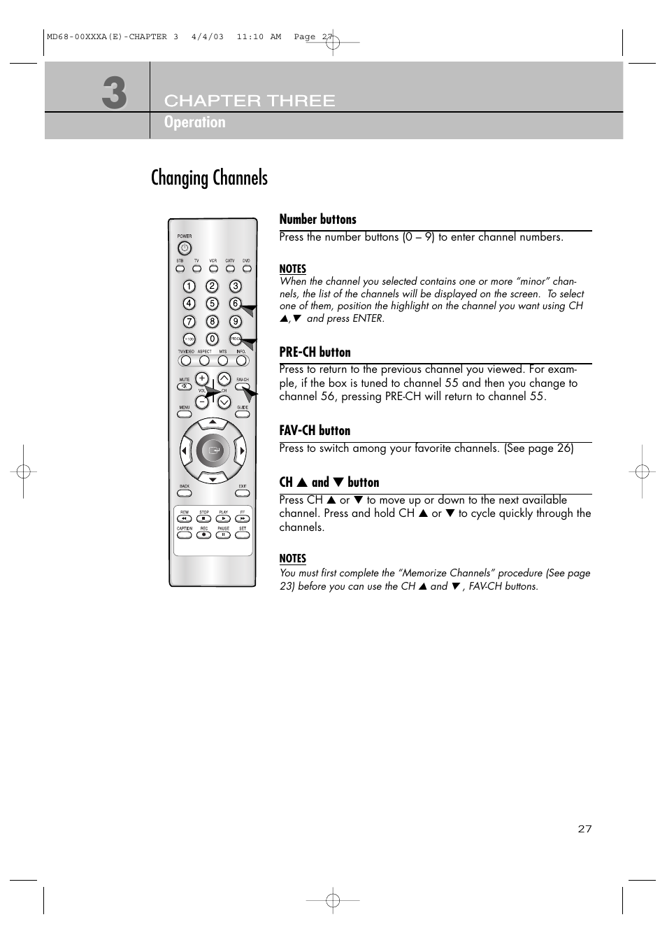 Changing channels | Samsung SIR-T351 User Manual | Page 27 / 51