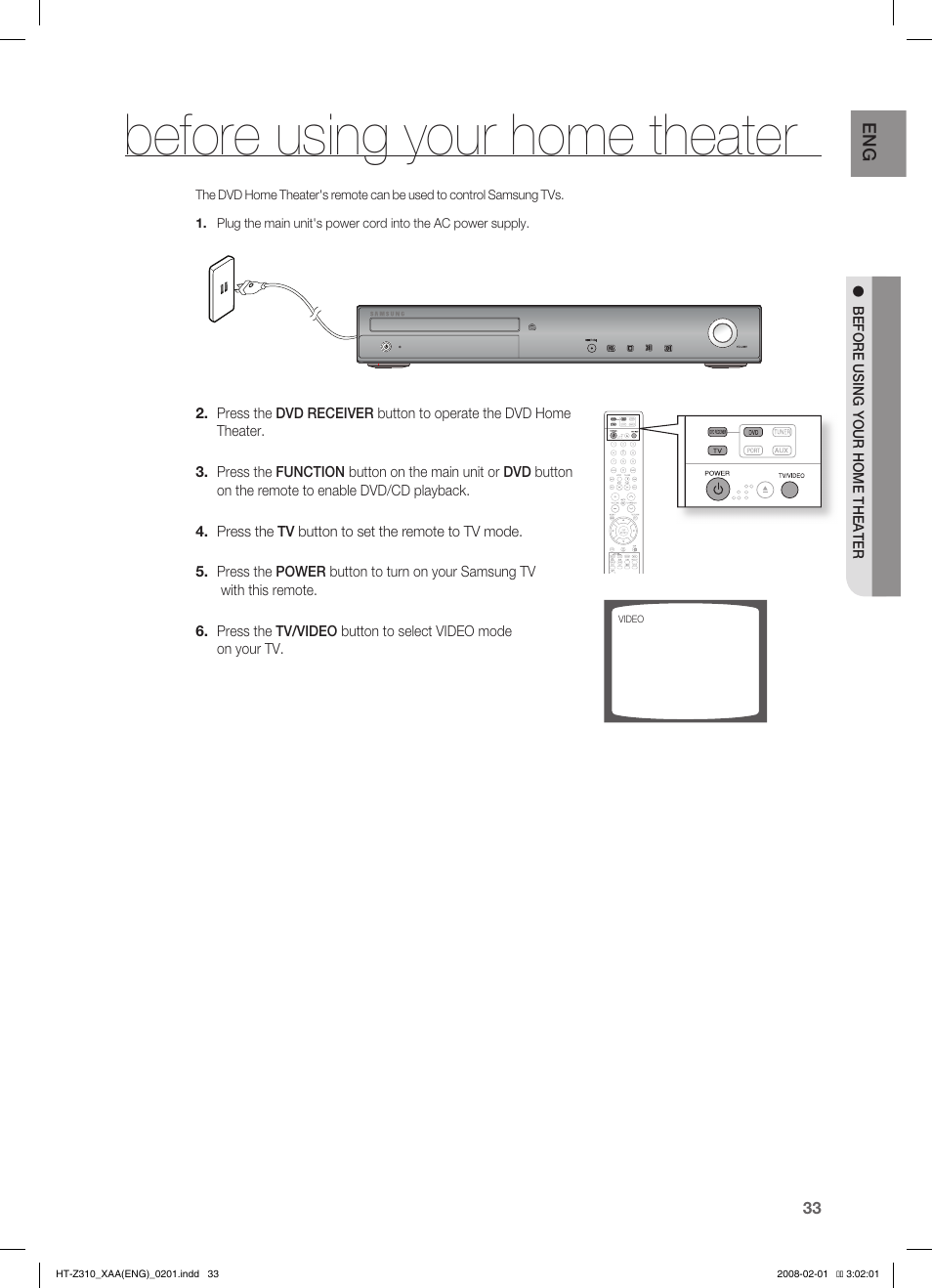 Before using your home theater | Samsung HT-TZ312  EN User Manual | Page 35 / 73