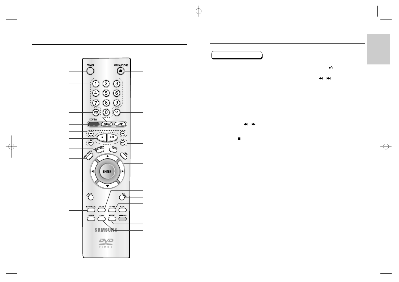 Tour of the remote control | Samsung DVD-E138B User Manual | Page 9 / 29