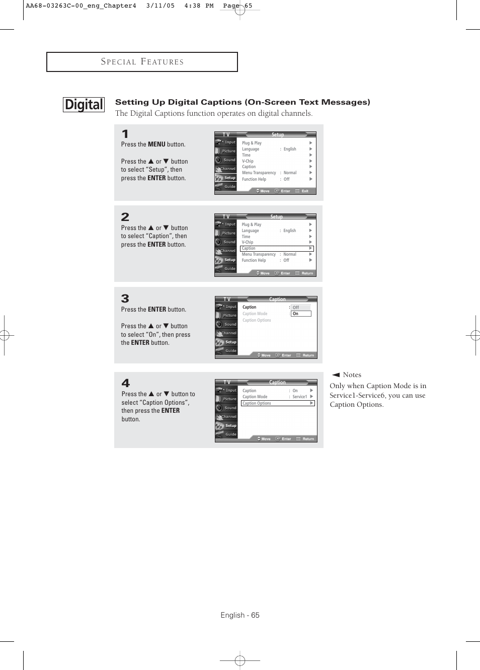 Digital, English - 65 | Samsung DynaFlat TX R3075WH User Manual | Page 65 / 80