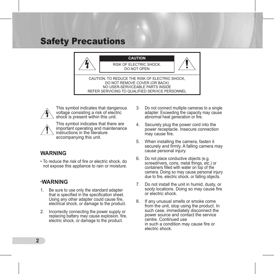 Safety precautions, Warning | Samsung C6435(P) User Manual | Page 2 / 80
