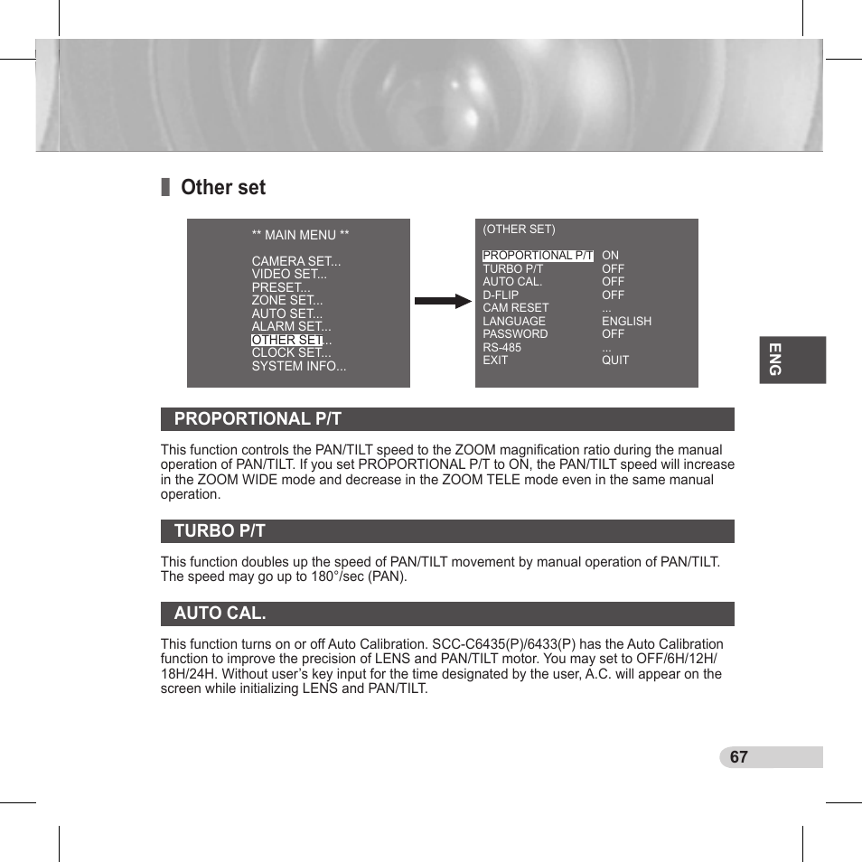 Other set, Proportional p/t, Turbo p/t | Auto cal | Samsung C6435(P) User Manual | Page 67 / 80