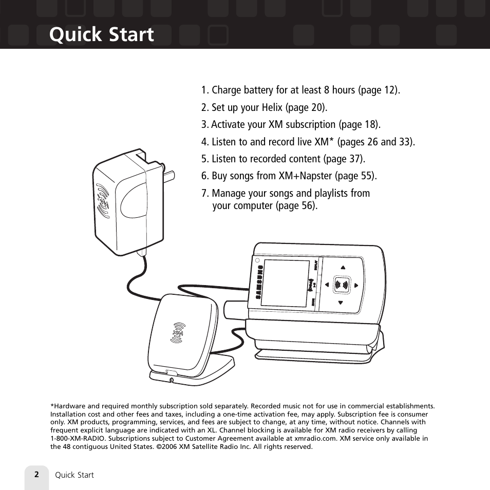 Quick start | Samsung XM2go User Manual | Page 2 / 92