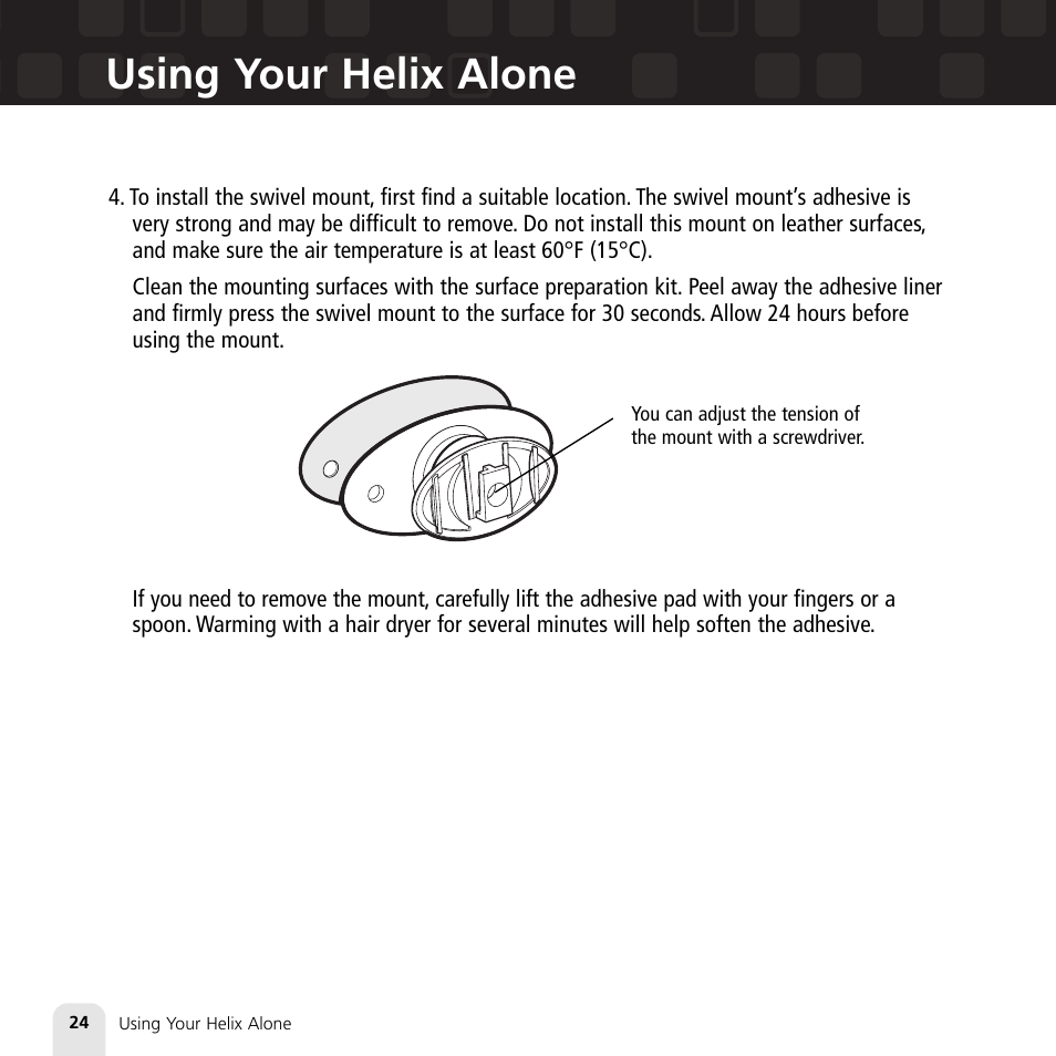 Using your helix alone | Samsung XM2go User Manual | Page 24 / 92