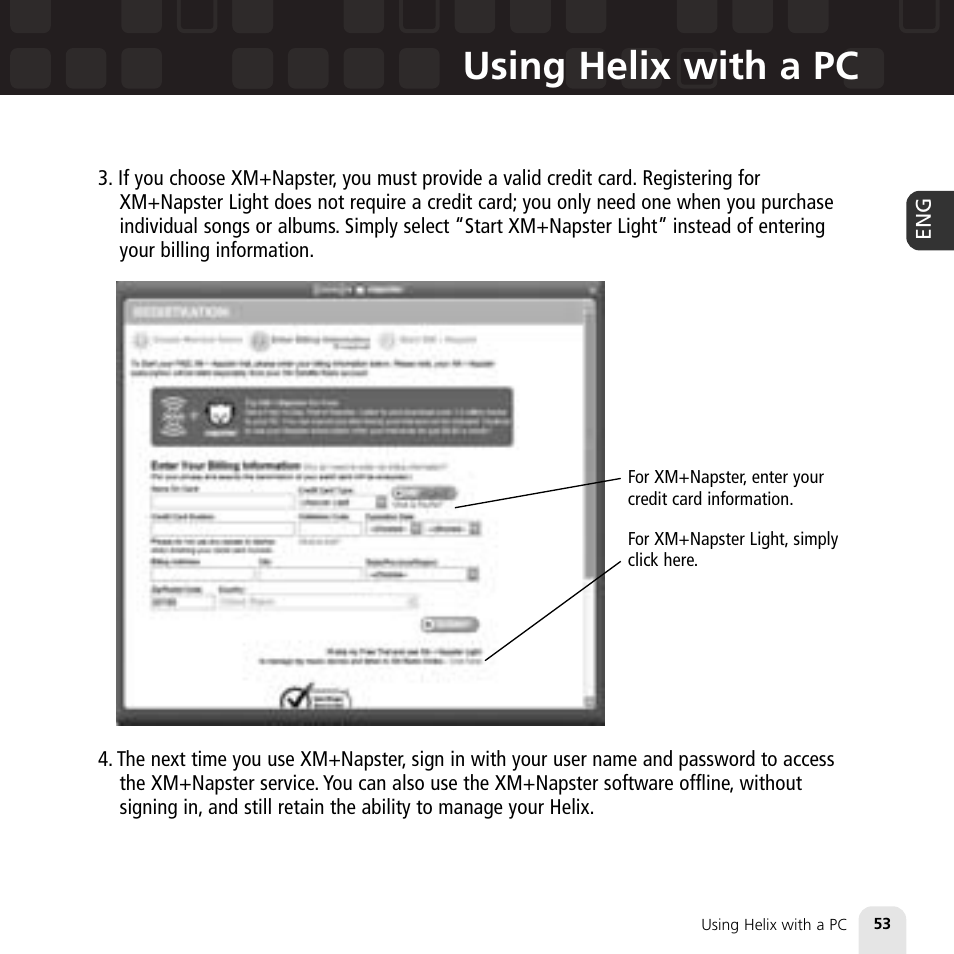 Using helix with a pc | Samsung XM2go User Manual | Page 53 / 92
