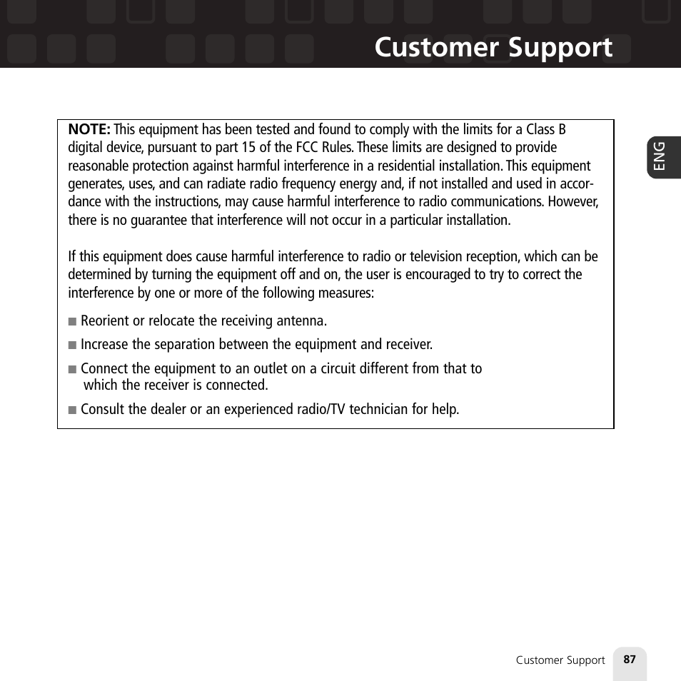 Customer support | Samsung XM2go User Manual | Page 87 / 92