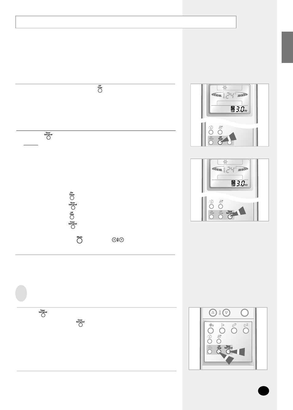 Setting the off timer | Samsung AQ12PGGE User Manual | Page 19 / 26