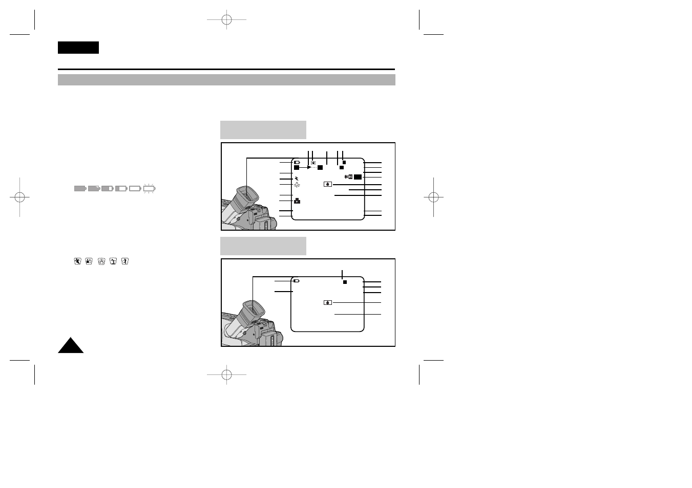 Getting to know your camcorder, Osd (on screen display) english | Samsung VP-W70 User Manual | Page 12 / 65