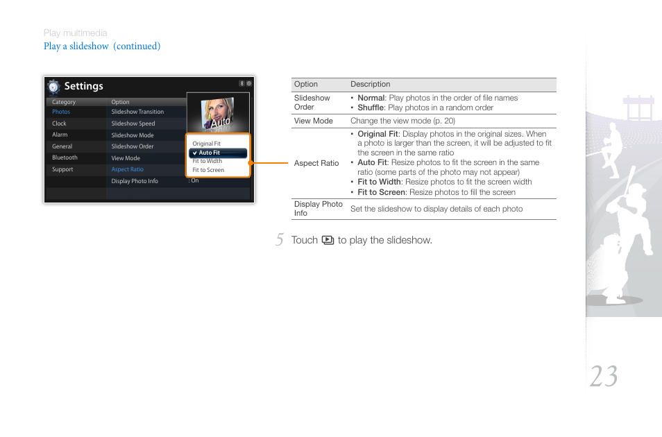 Settings | Samsung 800P User Manual | Page 23 / 53