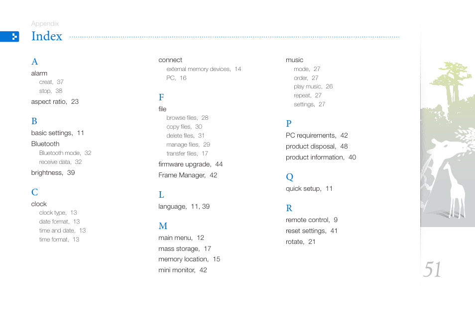Index | Samsung 800P User Manual | Page 51 / 53
