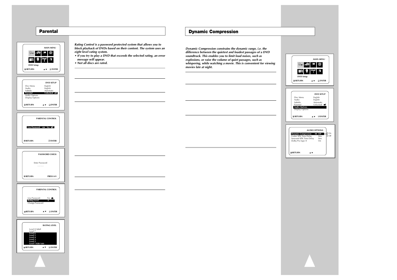 Dynamic compression, Parental | Samsung Ch@t CHT-350 User Manual | Page 14 / 31