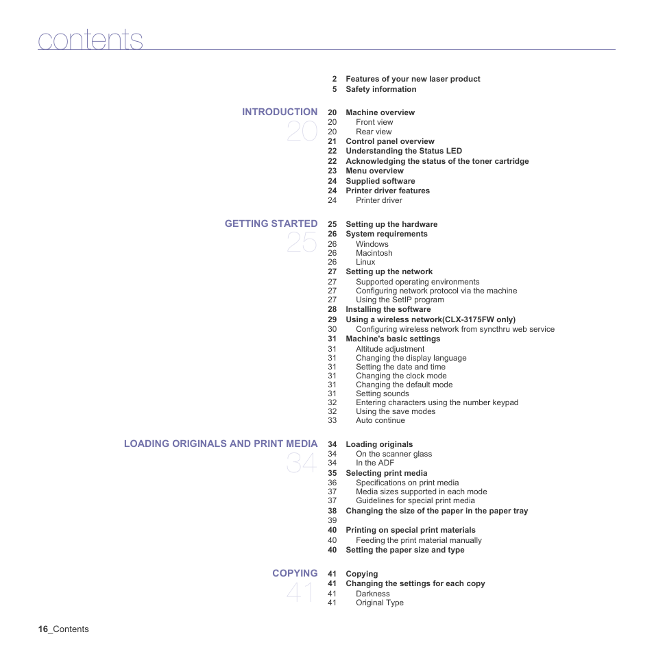 Samsung CLX-3170 User Manual | Page 16 / 143