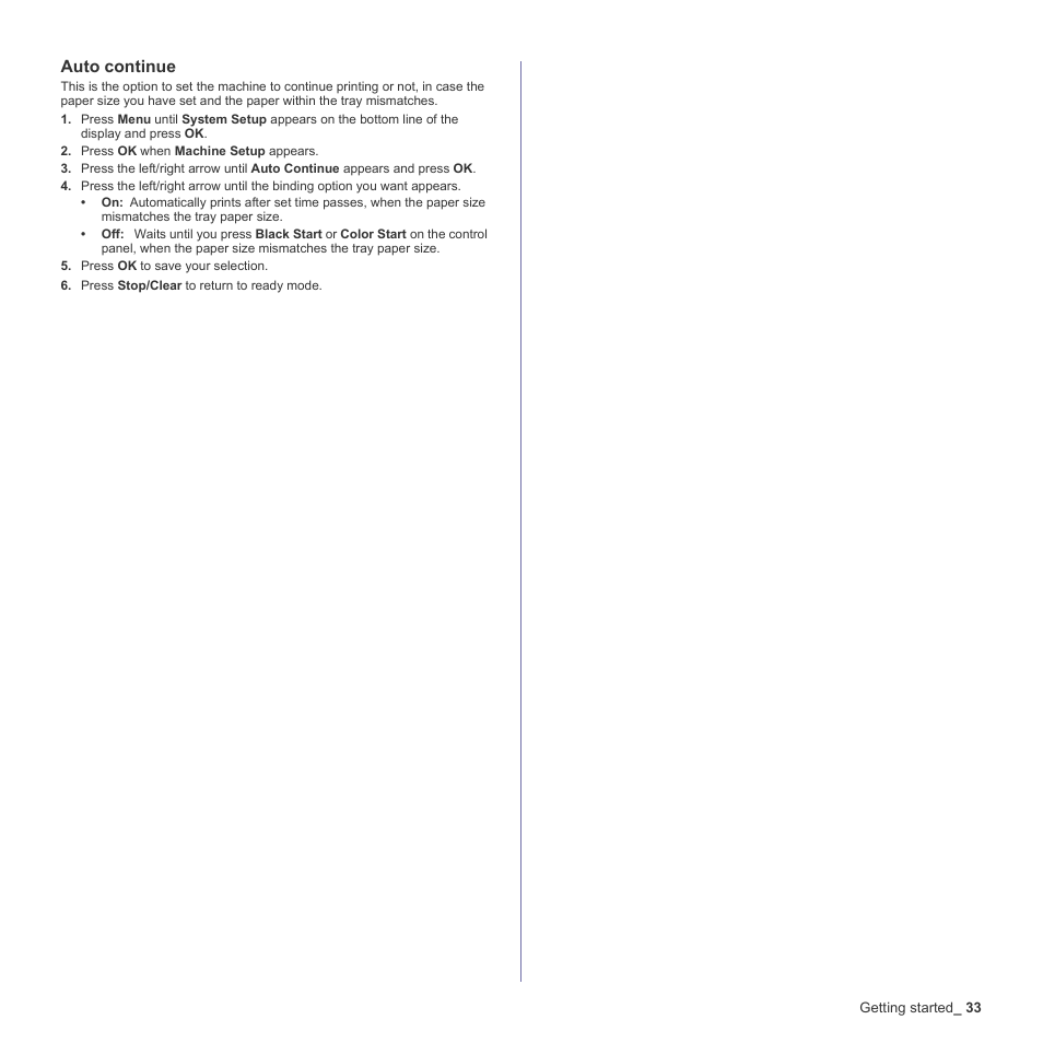 Auto continue | Samsung CLX-3170 User Manual | Page 33 / 143