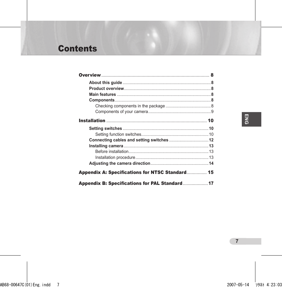 Samsung SCC-B531xP User Manual | Page 7 / 20