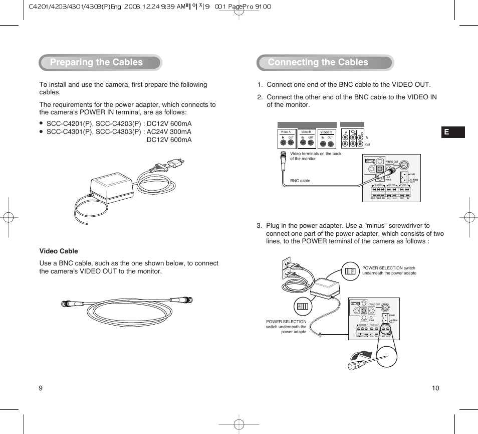 Connecting the cables, Preparing the cables | Samsung C4203(P) User Manual | Page 6 / 19