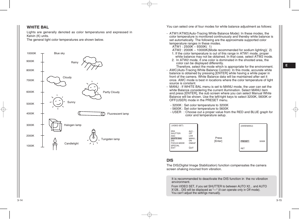White bal | Samsung SCC-C6403P User Manual | Page 20 / 29