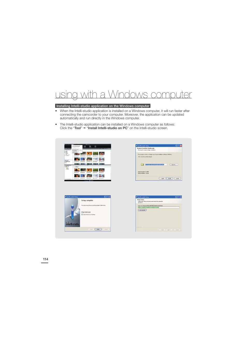 Using with a windows computer | Samsung HMX-H204LP User Manual | Page 122 / 142