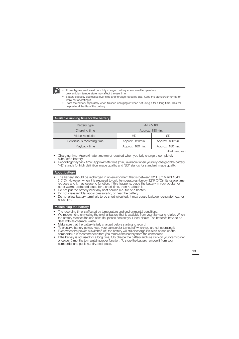 Samsung HMX-H204LP User Manual | Page 27 / 142