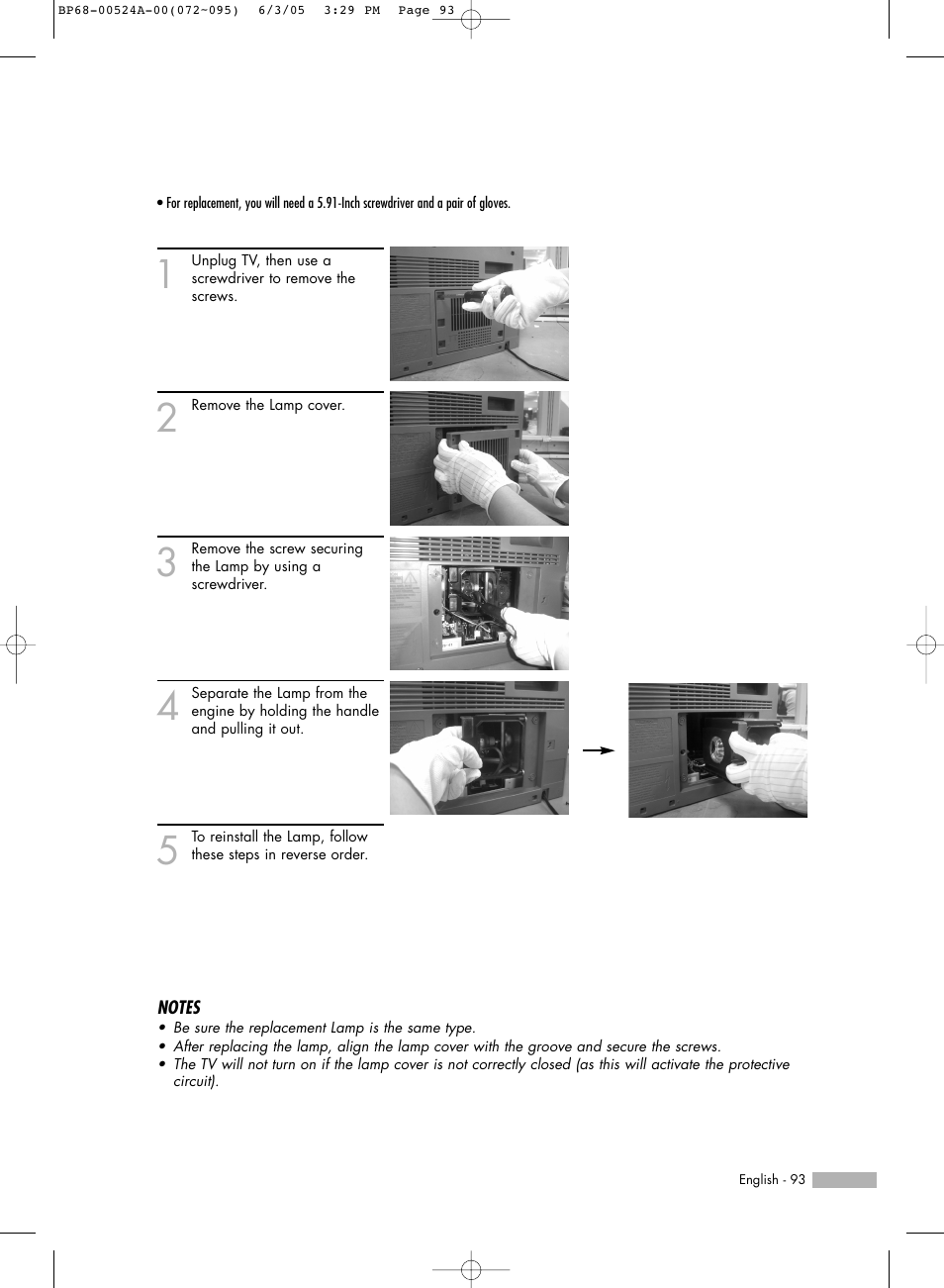 Samsung HL-R6156W User Manual | Page 93 / 96