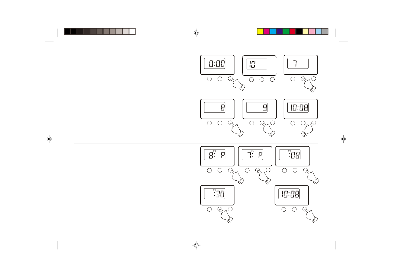 Setting the date, Setting the alarm time | Samsung SC9908 User Manual | Page 11 / 20