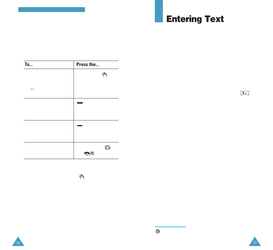 Entering text | Samsung GH68-03117A User Manual | Page 19 / 82