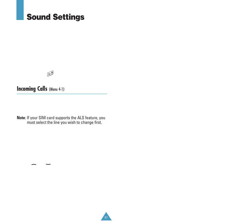 Sound settings, Incoming calls | Samsung GH68-03117A User Manual | Page 42 / 82