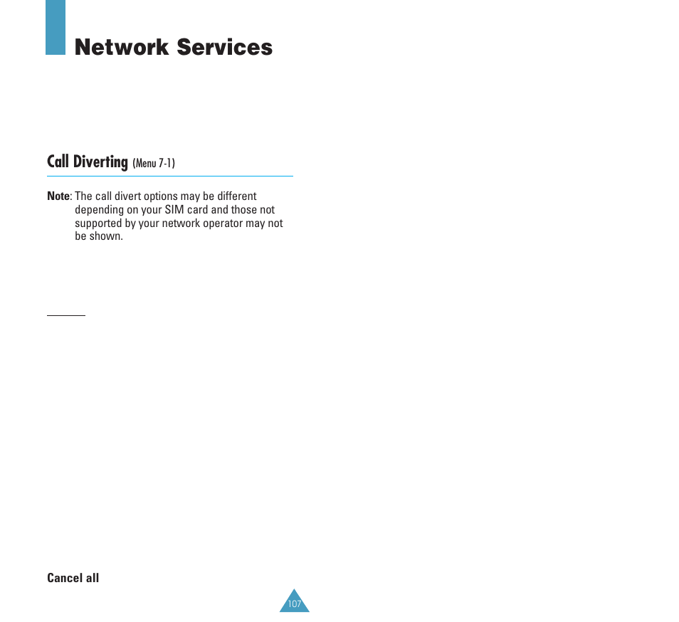 Network services, Call diverting | Samsung GH68-03117A User Manual | Page 56 / 82