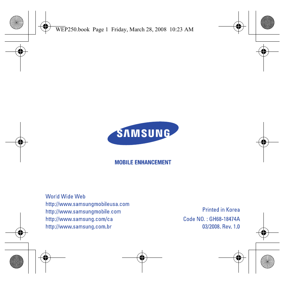 Samsung 7592A-WEP250 User Manual | 58 pages
