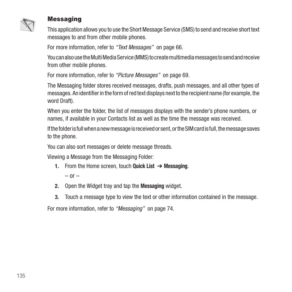 Messaging | Samsung Behold II SGH-t939 User Manual | Page 138 / 216