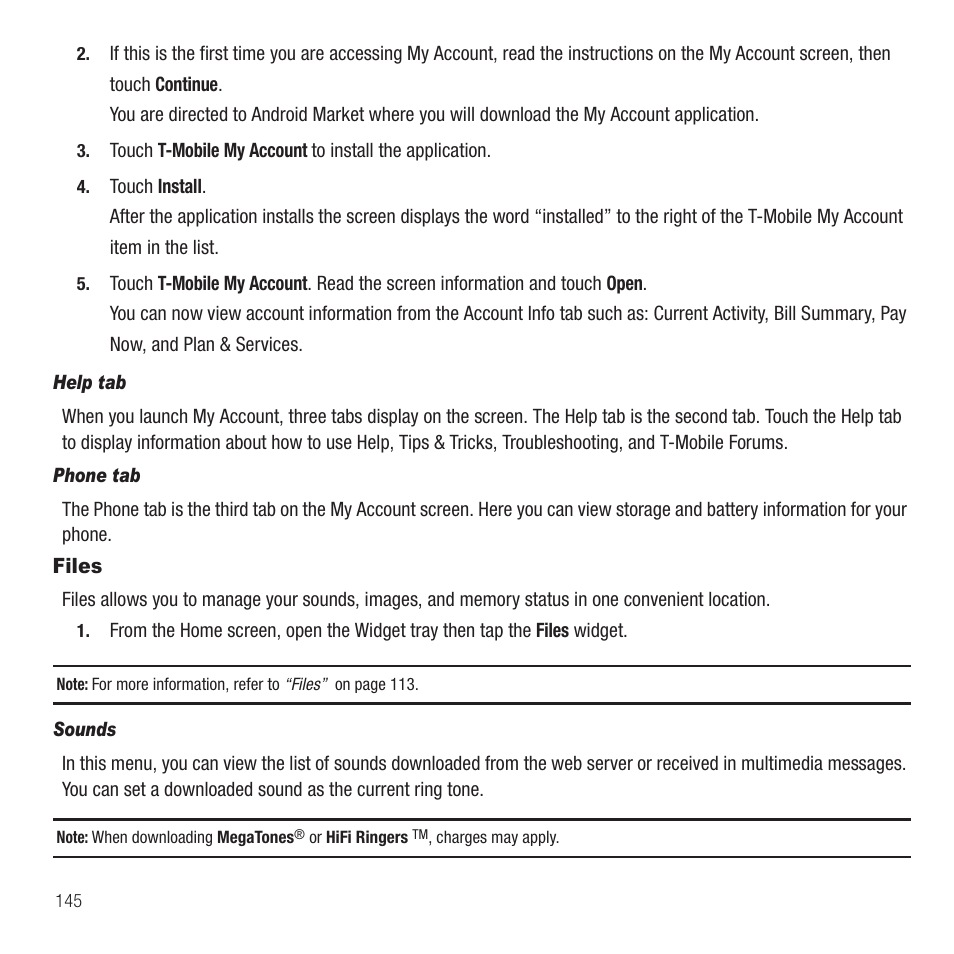 Files | Samsung Behold II SGH-t939 User Manual | Page 148 / 216
