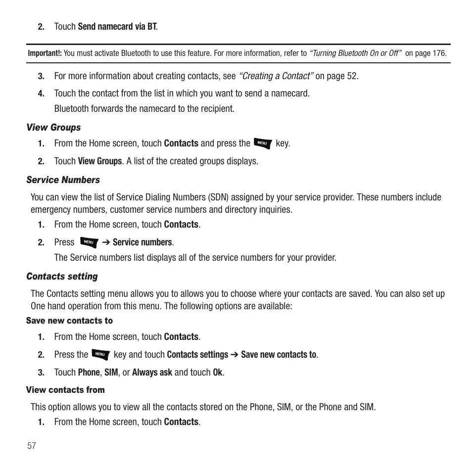 Samsung Behold II SGH-t939 User Manual | Page 60 / 216