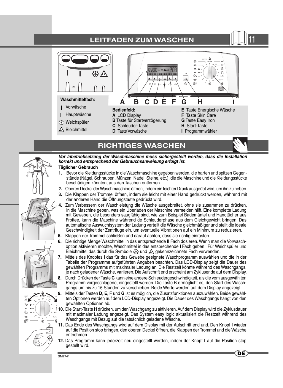 Leitfaden zum waschen, Richtiges waschen | Ardo TLN105L User Manual | Page 11 / 44