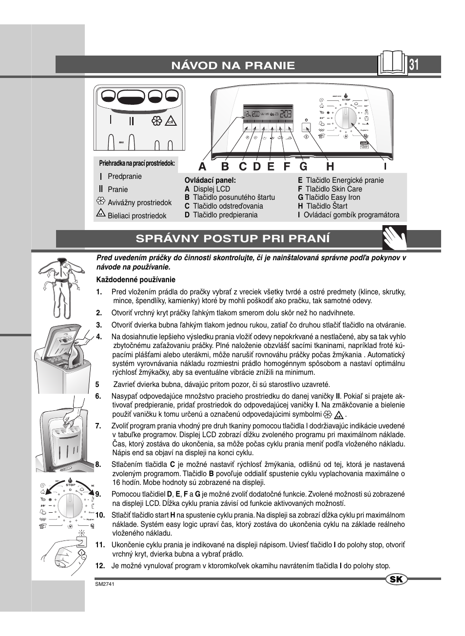 Návod na pranie, Správny postup pri praní | Ardo TLN105L User Manual | Page 31 / 44