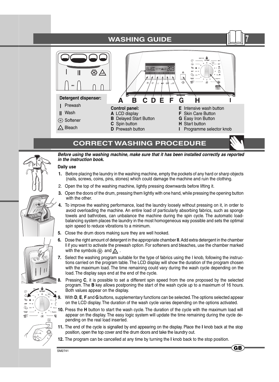 Washing guide, Correct washing procedure | Ardo TLN105L User Manual | Page 7 / 44