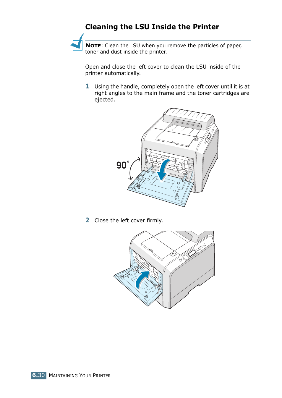 Cleaning the lsu inside the printer | Samsung CLP 500N User Manual | Page 148 / 245