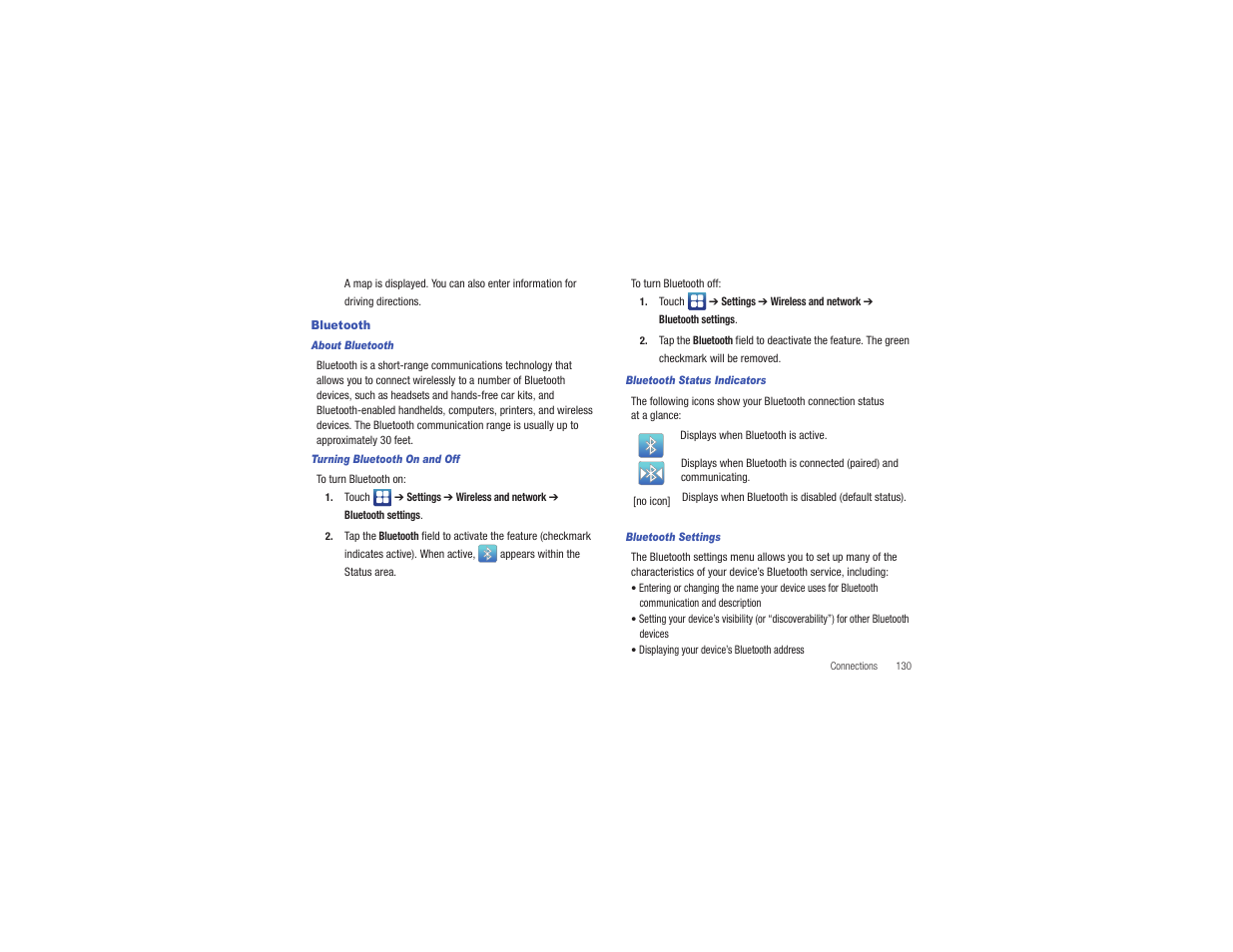 Bluetooth | Samsung CAPTIVATE SGH-I897 User Manual | Page 135 / 193