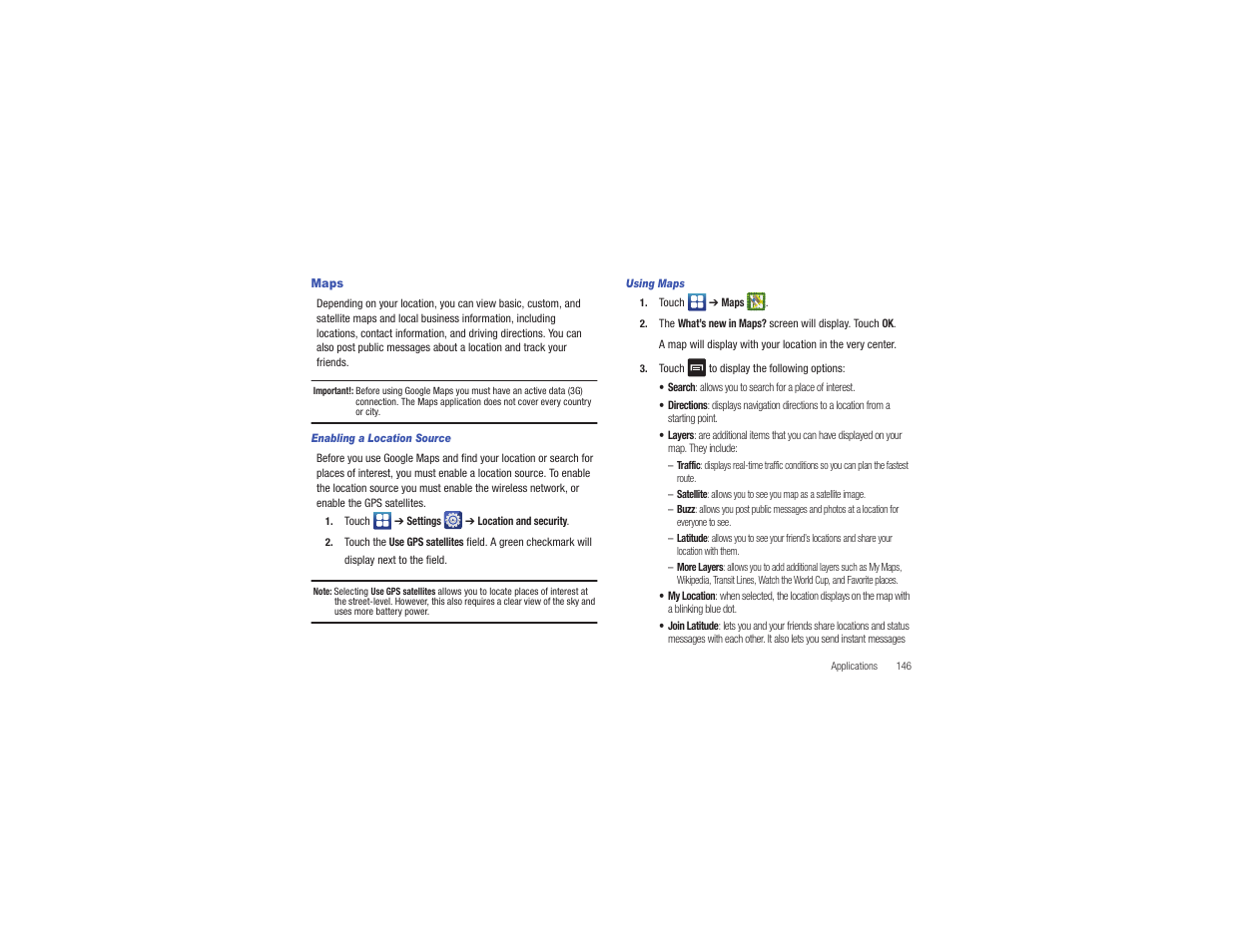 Maps | Samsung CAPTIVATE SGH-I897 User Manual | Page 151 / 193